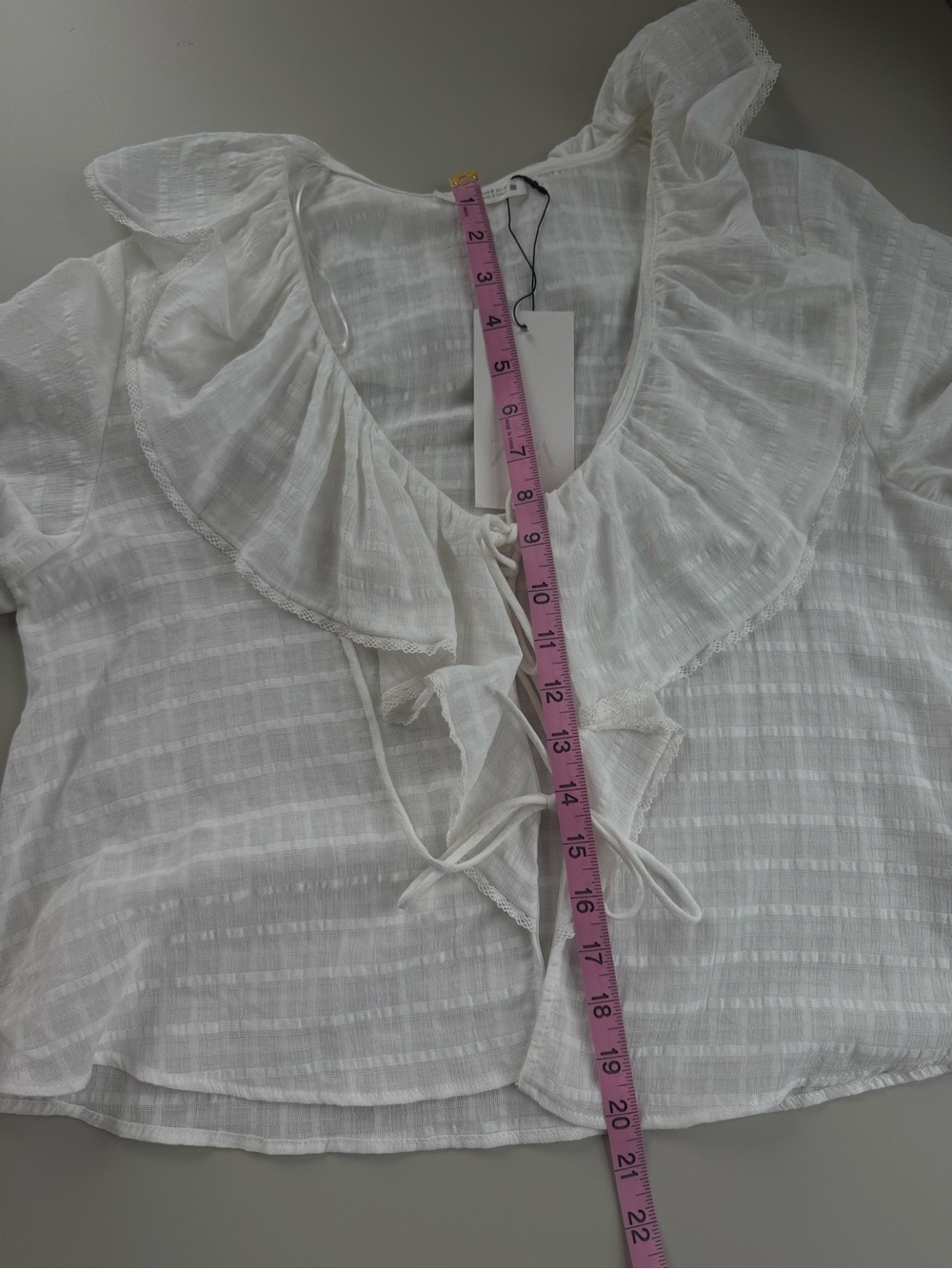 NWT Zara Ruffled Poplin Dress with Drawstrings Light Yellow M - Picture 7 of 12